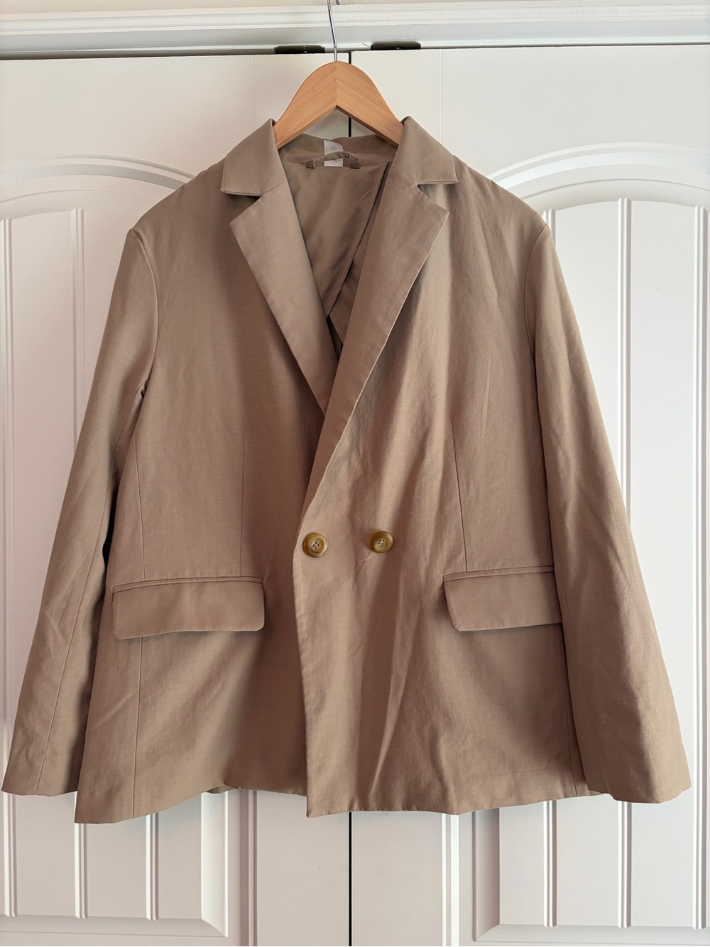 Lululemon Lululinen Oversized Blazer Women's‎ Size XS Beige Khaki Linen Blend